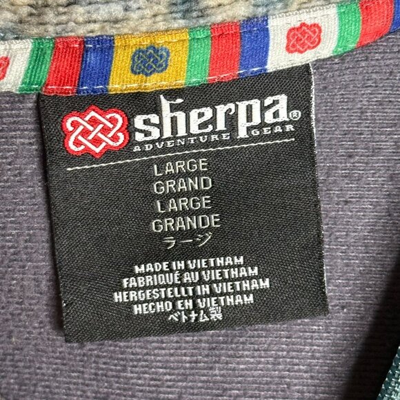 Sherpa Adventure Gear Large Hoodie Zip Up Jacket Namla Jacquard Green Blue Women - Picture 4 of 11